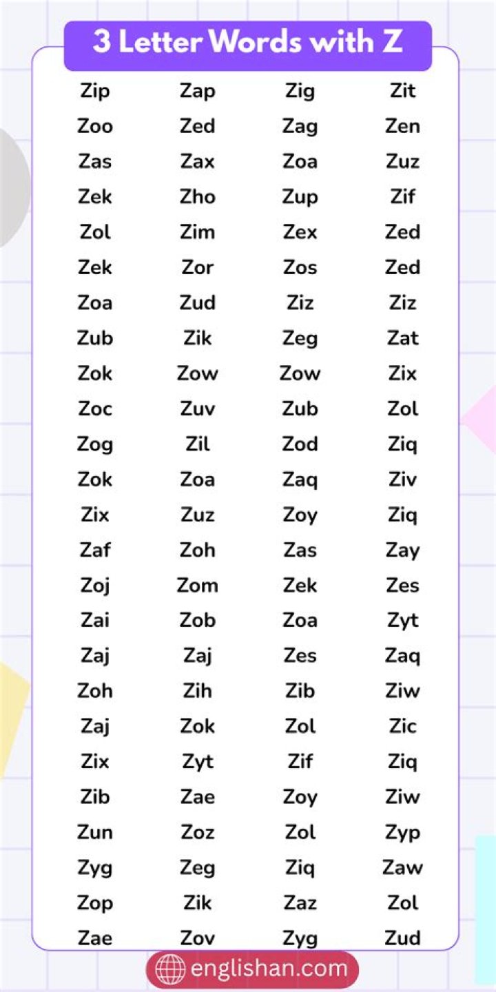 Is there a 2 letter word with Z?