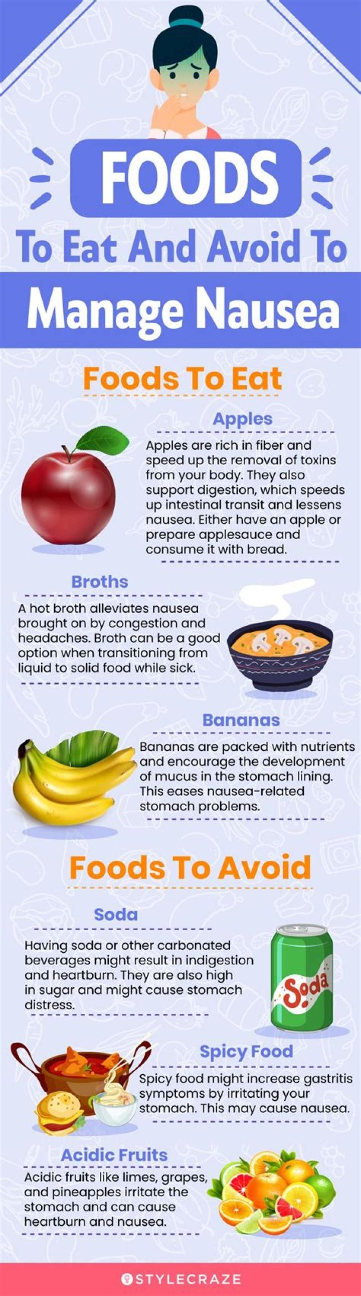 What foods help with nausea and anxiety?