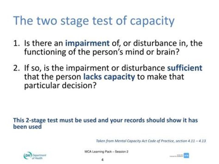 What is the 2 stage test of capacity?