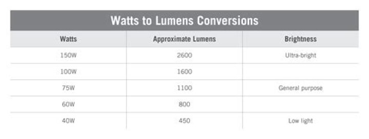What lumens is white light?