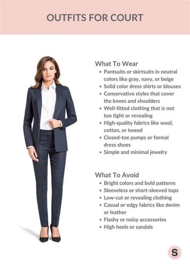 What should a woman wear to court?