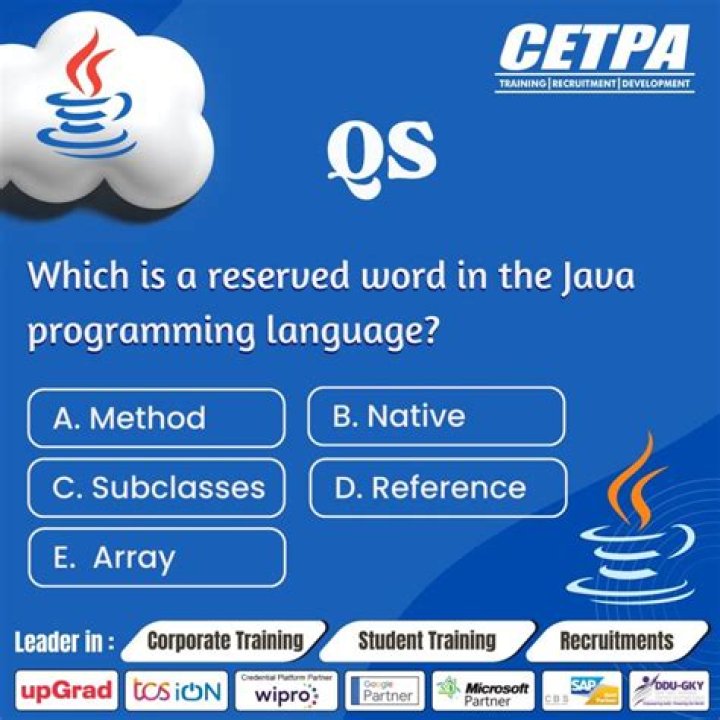 Which is a reserved word in the Java programming language?