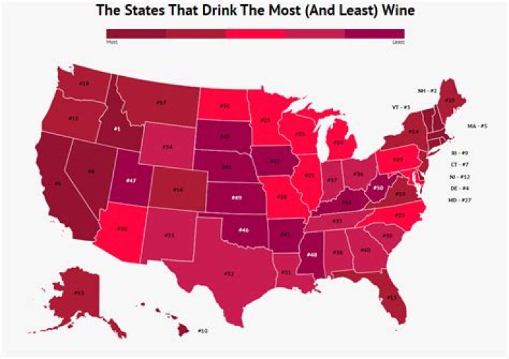 Which state drinks the most wine?
