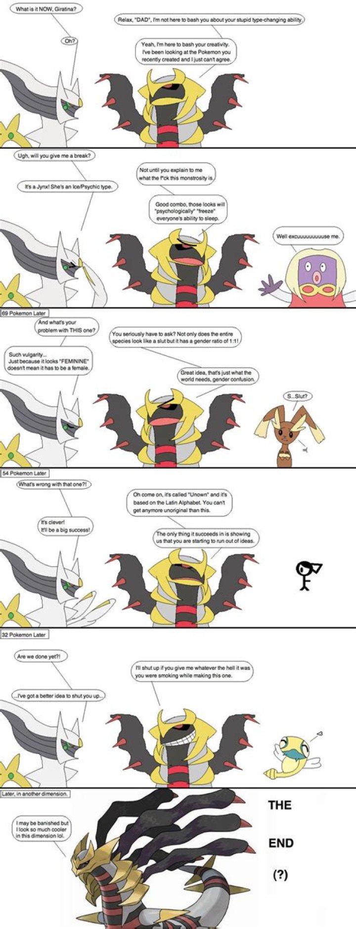 Why was giratina banished?
